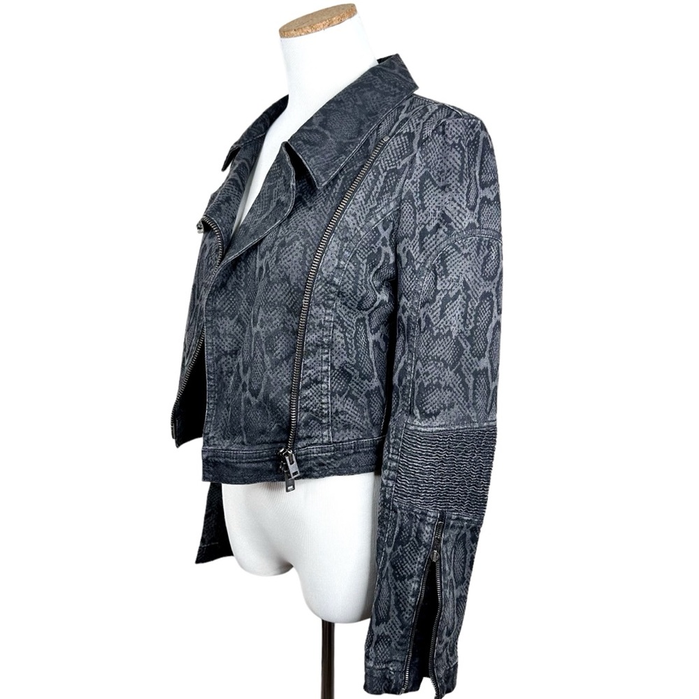 Stella McCartney Moto Biker Jacket SZ 38 US 4/6 Like New Black/Gray - Picture 6 of 16